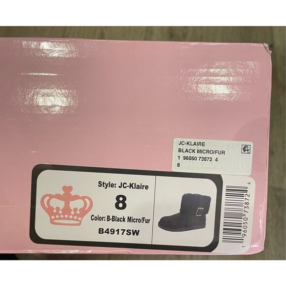 Juicy Couture Klaire Slip On Boots Black Buckle Women’s 8 New - Picture 5 of 12